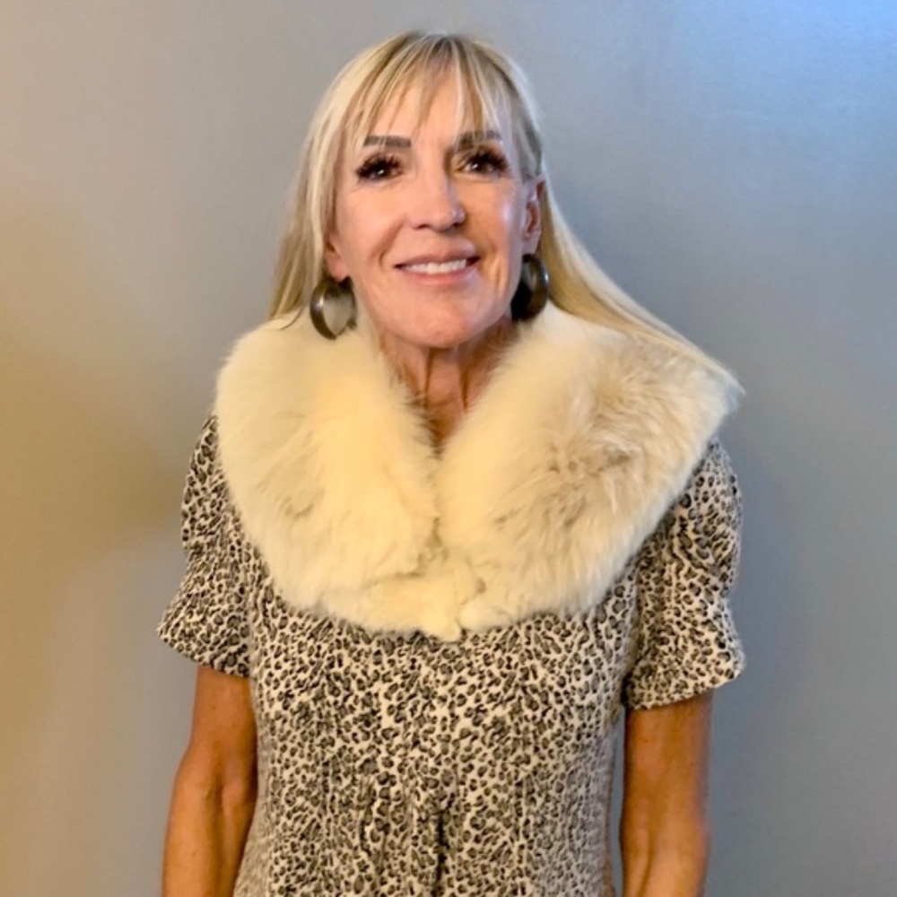 Authentic white fox fur collar wrap scarf style